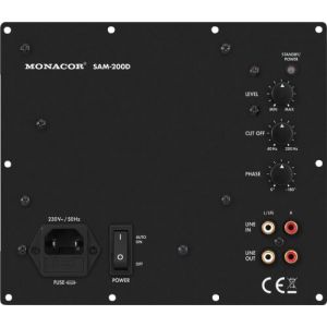 Module actif subwoofer digital 200 W sous 4 Ohms Monacor SAM-200D