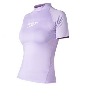 Speedo Rashguard Femme Essentiel S/S, L - Bonbon Dur/Blanc