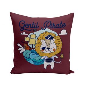 Fabulous Housse de coussin rouge Lion Gentil Pirate [40x40 cm]