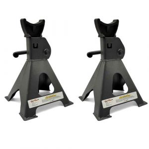 Paire de chandelles KraftMuller 3T PRO &agrave; cr&eacute;maill&egrave;re 3 Tonnes, Levage R&eacute;glable en Hauteur, Garage Automobile, Atelier M&eacute;canicien