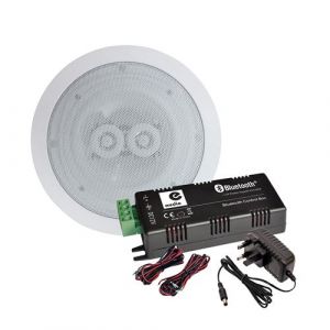 Haut-parleur 120W plafond encastrable WATERPROOF Hifi, Amplificateur stéréo E-audio B425BL, Bluetooth 5.0 2 x 15W