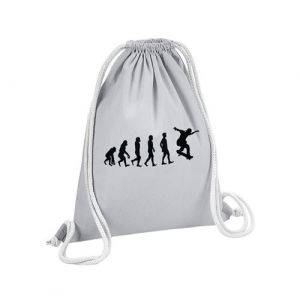 Fabulous Sac de Gym en Coton Gris Evolution Skateboard 12 Litres