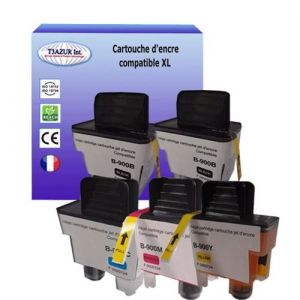 T3AZUR- Lot de 5 Cartouches compatibles avec Brother LC900 pour Brother MFC-210C, MFC-215C, MFC-3240C, MFC-3340CN