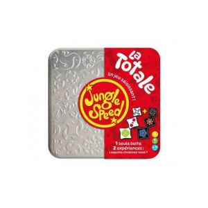 Jungle speed la totale - totem bois  140 cartes (classiques et fluo) - coffret boite metal - set jeu societe ambiance et carte