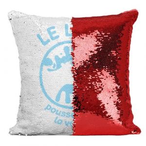Fabulous Coussin avec Housse Sequin - Paillettes Rouge Le Lait Pousse dans la Vache [40 x 40 cm]