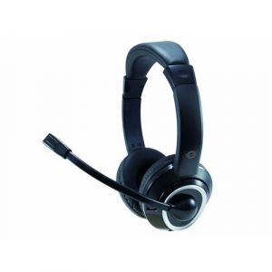Micro-casque supra-auriculaire Conceptronic POLONA 01B filaire Stereo noir télécommande, volume réglable, Mise en sourdine du microphone