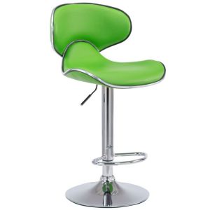 CLP Tabouret de bar Las Vegas V2 similicuir avec pied en m&eacute;tal , Vert/Chrome