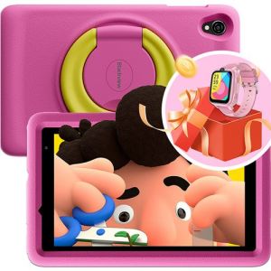 Blackview Tab A5 Kids Tablette Tactile pour Enfants Android 14 8 HD+, 9 + 64Go /SD 1TB 5100mAh Rose Avec Montre Enfant Z10 Rose