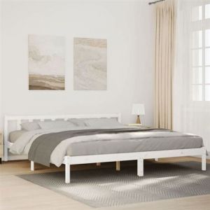 vidaXL Cadre de lit extra long sans matelas 200x210 cm bois massif pin, lit, meuble de chambre &agrave; coucher, lit en bois, lit 852441