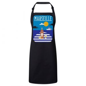 Fabulous Tablier Cuisine Premium Noir Marseille Pastis Port