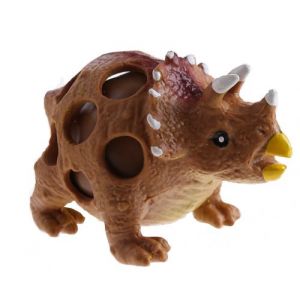 Toi-Toys balle anti-stress dinosaure 8 cm marron