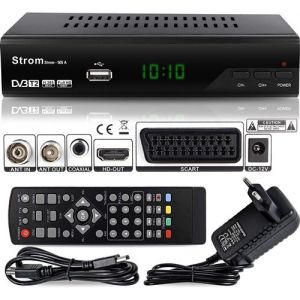 Strom 505 Décodeur TNT Full HD -DVB-T2 - Compatible HEVC265 - (HDMI, Péritel, USB, Dolby Digital Plus) Noir