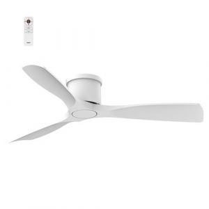 Fanelite - Brasseur d'air 132 cm blanc KORO - SANS LUMI&Egrave;RE - Moteur DC 35W - Extra plat - Wifi - Contr&ocirc;les vocaux - 3 pales