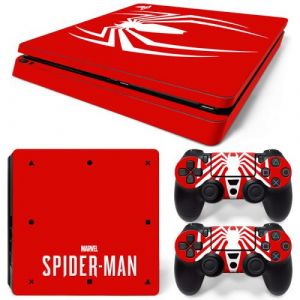 Autocollant Stickers Skin de Protection pour Console et Manette Sony Playstation PS4 Slim - Spiderman #11