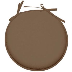 Galette de chaise ronde en polyester taupe