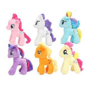 Set de 6 pièces Peluche My Little Pony Fluttershy Rainbow Dush AppleJack 30 cm