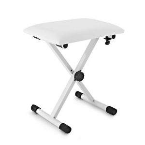 Tabouret de Clavier/Piano R&eacute;glable par Gear4music, Blanc