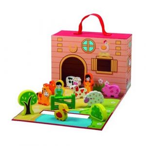 Ferme Simply For Kids avec animaux en bois 12 pi&egrave;ces