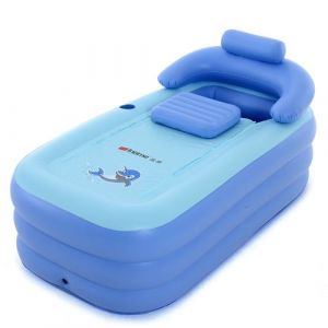 Intime Pliable Gonflable Adultes Chauds Baignoire, Enfants Piscine Gonflable, Bleu
