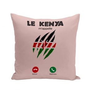 Fabulous Housse de coussin rose Le Kenya M'Appelle Drapeau [40x40 cm]