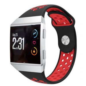 Strap-it Bracelet sport - compatible pour Fitbit Ionic (noir/rouge)