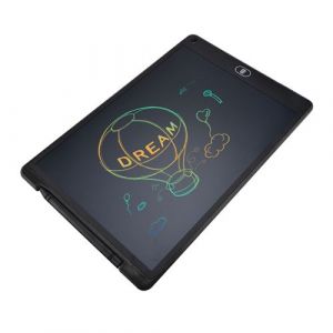 Tablette d'&eacute;criture LCD 12 pouces Tablette &agrave; dessin num&eacute;rique &eacute;lectronique Effa&ccedil;able &Eacute;cran couleur-Noir