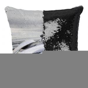 Fabulous Coussin avec Housse Sequin - Paillettes Noir Belles Voiture de Sport Ferrari Grise 70 [40 x 40 cm]