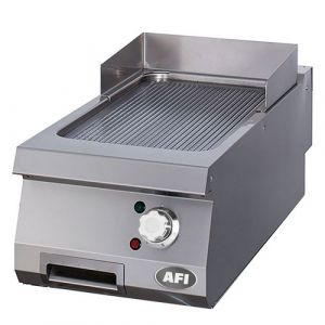Grill Électrique à Poser Plaque Simple Rainurée Acier Carbone ou Chrome Série 900 AFI Collin Lucy