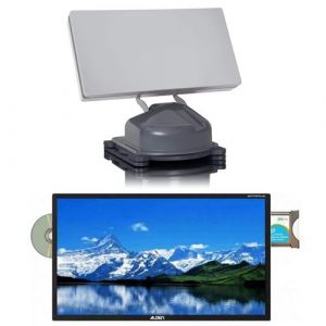 Pack  PLANAR Parabole Satellite Automatique Plate + TV LED 24" 48cm SATMATIC AIO