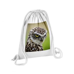Fabulous Sac de Gym en Coton Blanc Bebe Chouette 12 Litres