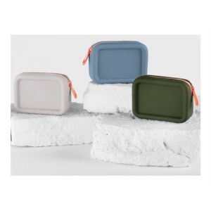 APLI Neon - Set de boîtier de transport - affichage - silicone - bleu gris, gris, orange, vert foncé