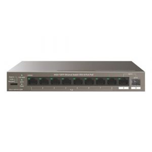 Tenda TEG1110PF-8-102W commutateur réseau Géré Gigabit Ethernet (10/100/1000) Connexion Ethernet, supportant l'alimentation via ce port (PoE) Gris