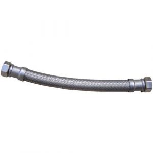 Flexible sanitaire 50cm FF 26x34 DN25 tresse/douille inox 1p