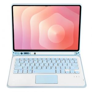 Coque Clavier Bluetooth FLOODKING pour Samsung Galaxy Tab S11 &ndash; Clavier QWERTY S&eacute;parable avec Touchpad, Porte-Stylet, &Eacute;tui de Protection &ndash; Bleu