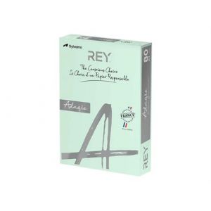 Rey Adagio - Lisse - 104 micromètres - vert vif - A4 (210 x 297 mm) - 80 g/m² - 500 feuille(s) ramette - papier pour reprographie (pack de 5)
