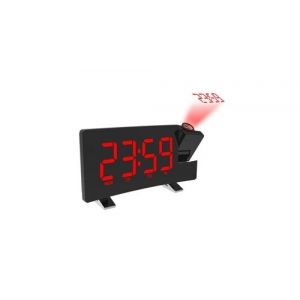Lcd num&eacute;rique snooze radio-r&eacute;veil led &eacute;cran couleur projection mur/plafond rouge