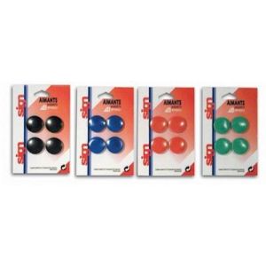 Blister 4 aimants ronds 32mm rouges