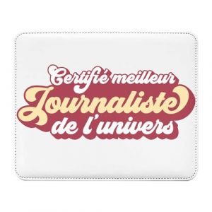 Fabulous Tapis de souris Simili Cuir Certifié meilleur Journaliste de l'univers (22 x 18 cm)