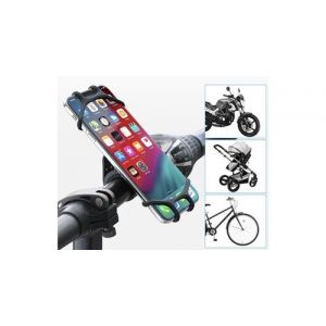 Support velo silicone pour huawei nova smartphone guidon gps moto poussette vtt rotatif universel (noir)