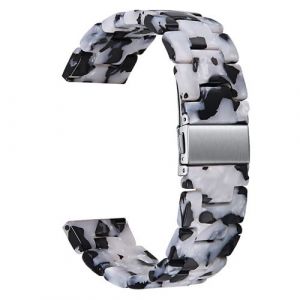 Bracelet en résine 3 perles, noir/blanc pour votre Huami Amazfit GTR 47mm/Pace/Stratos/Stratos 2/Youth Edition 22mm