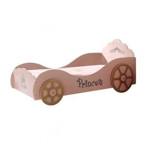 PRETTY - Lit Voiture de Princesse 90x200cm Rose - Altobuy