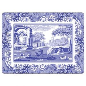 6 Sets de table rectangulaires rigides Blue Italian - Format petit déjeuner 30 x 23 cm Pimpernel