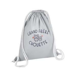 Fabulous Sac de Gym en Coton Gris Grand Frère Famille Chouette 12 Litres