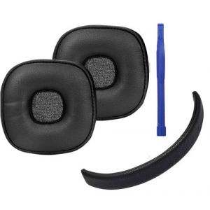 1 paire Coussin Coussinets Compatible Marshall Major IV Major 4 et Bandeau Pour Casque sans fil Marshall Major IV Coussinets de rechange en cuir Noir