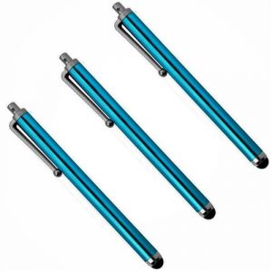 Grand Stylet x3 pour ALCATEL A3 XL Smartphone Tablette Ecrire Universel Lot de 3 (BLEU)