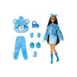 Coffret barbie cutie reveal - poupee avec costume peluche bisounours touronchon 10 surprises - set jouet fille + carte animal