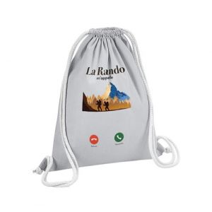 Fabulous Sac de Gym en Coton Gris La Rando M'Appelle 12 Litres