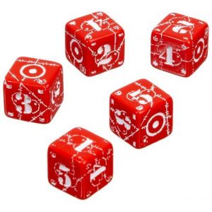 Axis Allis - Royaume-Uni Dice RedWhite (5) Jeu de société