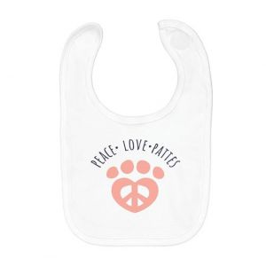 Fabulous Bavoir Coton Bio Peace Love Pattes