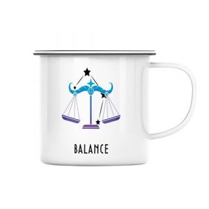 Fabulous Mug en métal émaille Balance Signe Astrologie Céleste